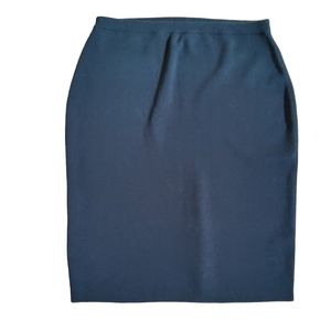 Eileen Fisher Ribbed Wool Pencil Skirt Size S Black